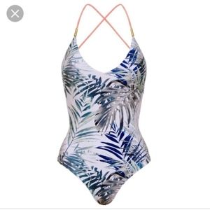 NWT MOSMANN CATALINA PALM REVERSIBLE SWIMSUIT XS